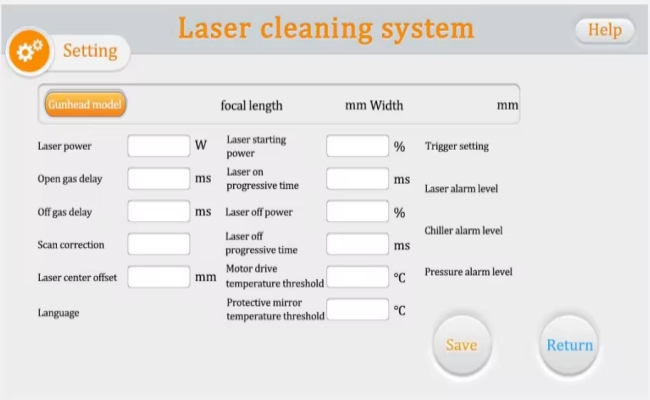 système de contrôle à écran tactile pour machine d'élimination de la rouille au laser