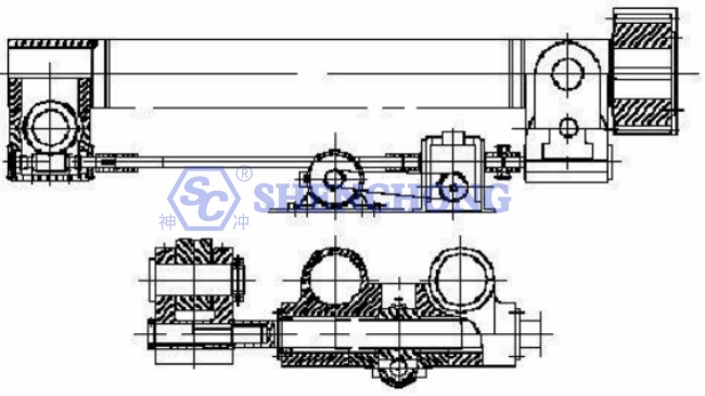 down roll and level motion device of 3 roller plate bending roll