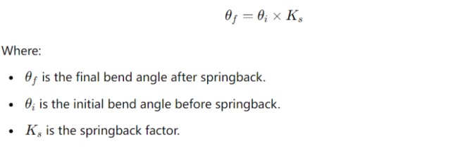 springback angle calculation